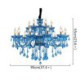 European Blue Pendant Light Bedroom Living Room Elegant Crystal Chandelier