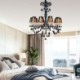 Bedroom Study Living Room Retro Crystal Chandelier European Black Pendant Light