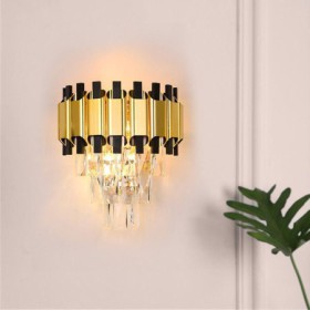 Hardwired Hanging Crystal Modern Wall Light Sconce 11.81" High Fixture For Bedroom