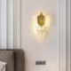 2X Base Crystal Wall Sconce Modern Wall Light Fixture For Bedroom