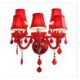 Hotel Rooms Hallway European Crystal Sconce Red Color Wall Light