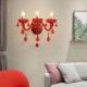 Red Color Light Hallway Hotel Rooms European Crystal Sconce Wall Light