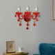 Red Color Light Hallway Hotel Rooms European Crystal Sconce Wall Light