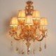 European Wall Light Luxury Crystal Sconce Zinc Alloy Five Light Living Room Aisle