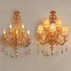 European Wall Light Luxury Crystal Sconce Zinc Alloy Five Light Living Room Aisle