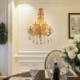 European Wall Light Luxury Crystal Sconce Zinc Alloy Five Light Living Room Aisle