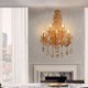 European Wall Light Luxury Crystal Sconce Zinc Alloy Five Light Living Room Aisle