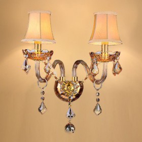 Elegant Two-Light Wall Light Hallway Stairs European Crystal Sconce