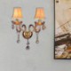 Elegant Two-Light Wall Light Hallway Stairs European Crystal Sconce