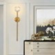 Diamond Shape Wall Sconce Brass Wall Lamp Hallway Living Room Light Nordic Crystal Wall Light