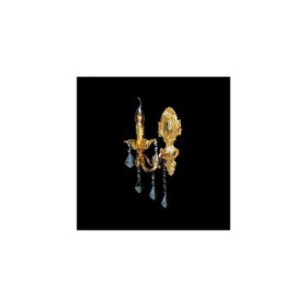 Single Light European Style Wall Sconce with Golden Detailing Base and Elegant Crystal Drops