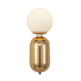 Glass Round Ball Wall Lamp with Capsule Shape Fixture Bedside Study Sconce Nordic Simple Wall Lamp