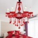 Dining Room Hotel Rooms Luxury Crystal Chandelier European Red Color Pendant Light