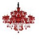 Dining Room Living Room European Elegant Crystal Chandelier Red Color Pendant Light