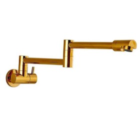 Wall Mount Foldable Kitchen Tap with Luxurious Gold Pot Filler