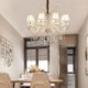 Dining Room Living Room Elegant Crystal Chandelier European White Color Pendant Light