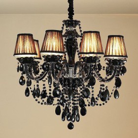 Dining Room Living Room Luxury Crystal Chandelier European Black 10 Light