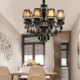 Dining Room Living Room Luxury Crystal Chandelier European Black 10 Light