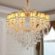 Dining Room Living Room Luxury Crystal Chandelier European Gold Pendant Light