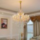 Dining Room Living Room Luxury Crystal Chandelier European Gold Pendant Light