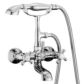 Chrome/Gold Classical Clawfoot Bathtub Faucet Tub Mixer Tap with Hand Shower