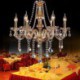 Luxury Amber Color Pendant Light Living Room Study European Crystal Chandelier