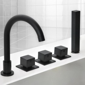 Contemporary Widespread Waterfall Bathroom Sink Faucet with Two Handles (Wall Mount)