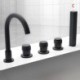 Contemporary Widespread Waterfall Bathroom Sink Faucet with Two Handles (Wall Mount)