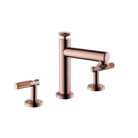 Deck Mounted Modern Widespread Bathroom Sink Faucet Dual Handles Basin Mixer Tap