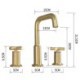 Swivel Split Tap Dual Handles Basin Faucet in Brushed Gold