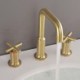 Swivel Split Tap Dual Handles Basin Faucet in Brushed Gold