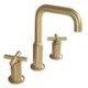 Swivel Split Tap Dual Handles Basin Faucet in Brushed Gold