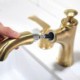 Pull-Out Spout for Brushed Gold Brass Basin Tap