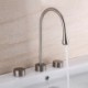 Swan Neck Dual Handles Countertop Faucet Elegant Rain Drop Basin Faucet