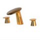 3 Hole Waterfall Widespread Bathroom Faucet with 2 Handles in Copper