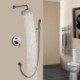 Wall Mounted Round Rain Shower System with Modern Brushed Nickel Shower Faucet