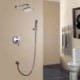 Wall Mounted Round Rain Shower System with Modern Brushed Nickel Shower Faucet