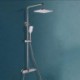 Convenient Piano Press Button Hotel Spa Square Rainfall Shower Head Handheld Combo