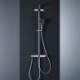 Bathroom Four-function Thermostatic Rainfall Shower System with Chrome Finish