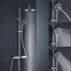 Bathroom Four-function Thermostatic Rainfall Shower System with Chrome Finish