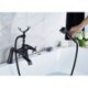 Deck Mounted Antique Black Clawfoot Bath Tub Mixer Tap 2 Handle Shower Faucet