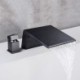 Single Handle Waterfall Bathtub Mixer Tap in Black Deck Mount Garden Tub Faucet