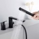 Luxury Single Handle Bathtub Faucet with Shower Heas Black/Gold Black Bath and Shower Mixer Tap