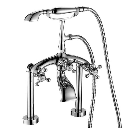 Chrome/Black/Gold Classical Clawfoot Bathtub Faucet Deck Mounted Bathroom Tub Filler with Hand Spray