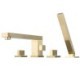 Black/Gold 2 Handle Roman Bathtub Faucet Tub Tap Mixer with Handheld Sprayer