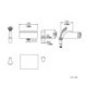 3 Piece/Set Waterfall Black Brass Bathtub Faucet with Handheld Shower