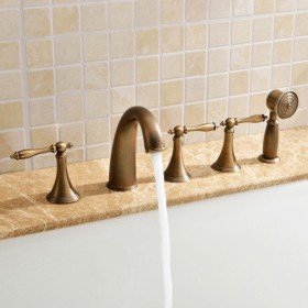 Deck Mount Tub Faucet Bathtub Tap with Hand Shower