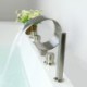 3 Pieces/Set Black Brass Bathtub Faucet Curved Waterfall Spout Tap