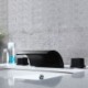 Widespread 2 Handle Bathtub Mixer Tap in Black Waterfall Garden Tub Faucet