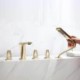 Bathroom Tub Faucet with Handheld Shower Head Modern Bathtub Faucet